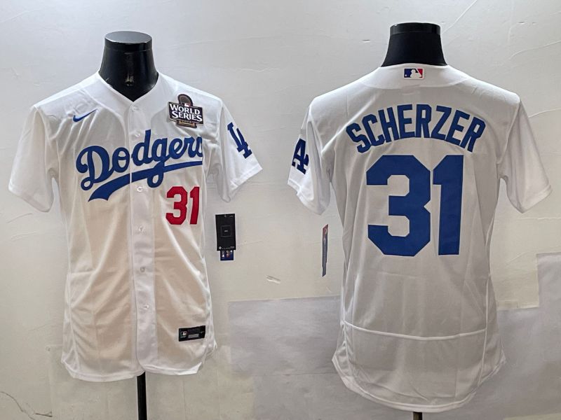 Men Los Angeles Dodgers #31 Scherzer White Elite 2025 Nike MLB Jersey style 3203->los angeles dodgers->MLB Jersey